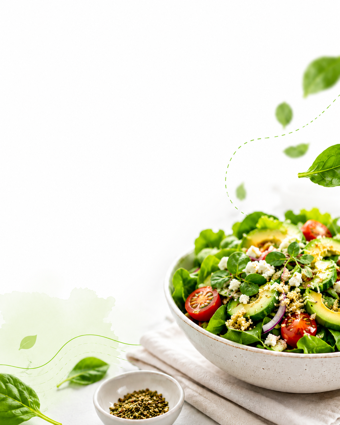 Fresh made-to-order meal from Tossed Leaf with vegetables and selected ingredients